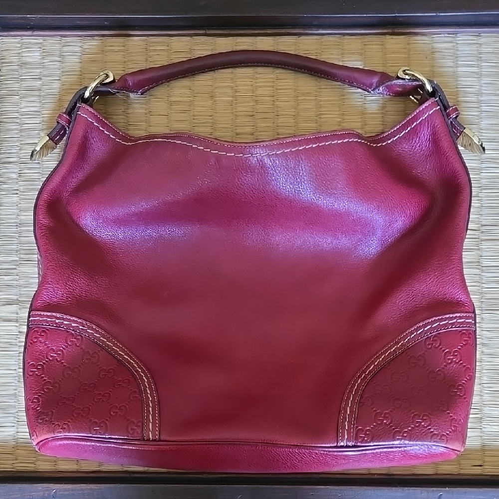 GUCCI  Red Leather Women's Hobo Style Bag (Authentic) - Picture 2 of 10